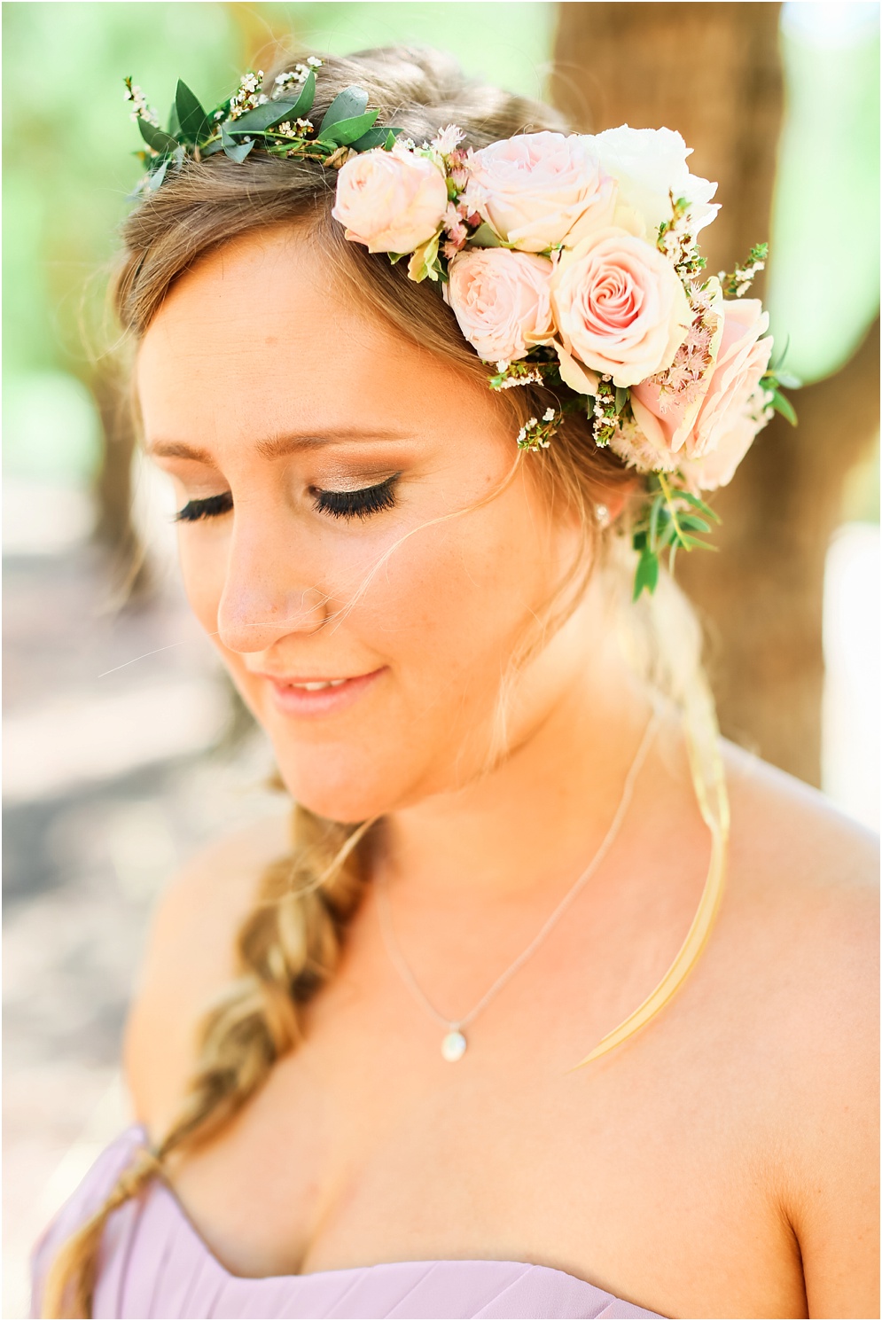 pretty perfect beauty, floral crown, campbell creek ranch, outdoor wedding, rustic